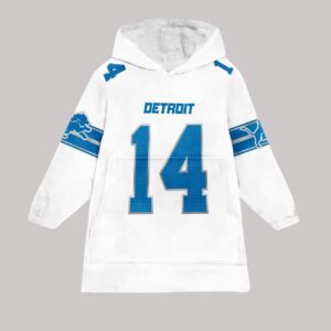 ST Brown 14 Detroit Lions Football Unisex Blanket Hoodie