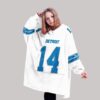 ST Brown 14 Detroit Lions Football Unisex Blanket Hoodie2