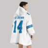 ST Brown 14 Detroit Lions Football Unisex Blanket Hoodie4