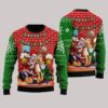 Santa Drink Beer With Reindeer Funny Ugly Christmas Sweater