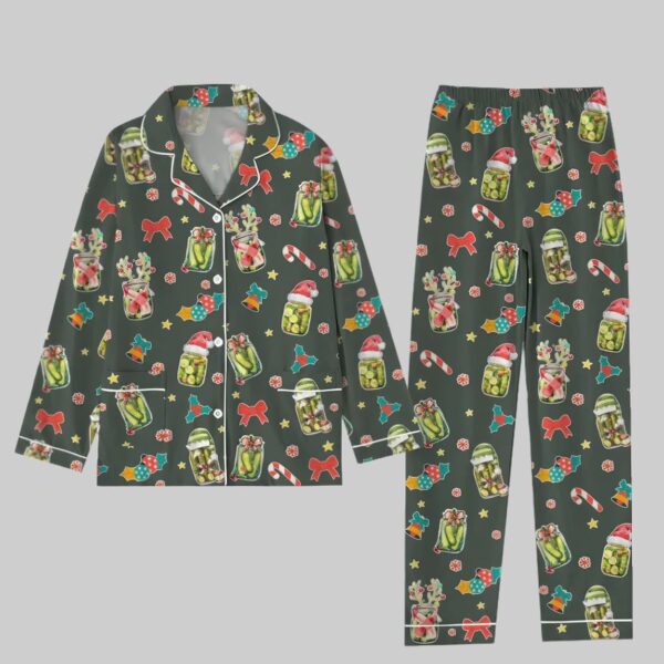 Santa Pickles Reindeer Pickles Christmas Pajama Set1