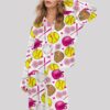 Softball Flower Satin Pajama Set