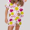 Softball Flower Satin Pajama Set3