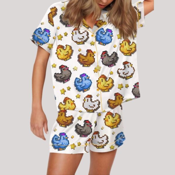 Stardew Valley Chicken Satin Pajama Set