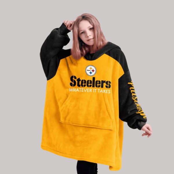 Terrible Towel Pittsburgh Football Unisex Blanket Hoodie2