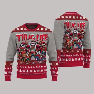 Thug Life Santa Snowman Reindeer Cookie Nutcracker Ugly Christmas Sweater