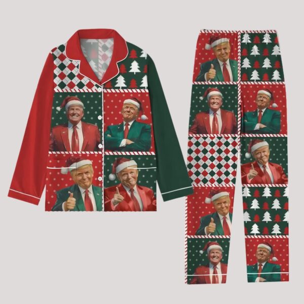 Trump Christmas Pajamas Set2