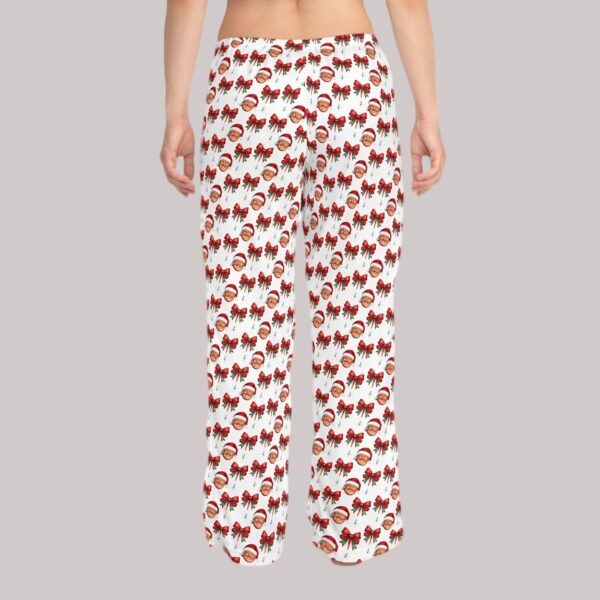 Trump Face Santa Hat Bows Pajama Pants2