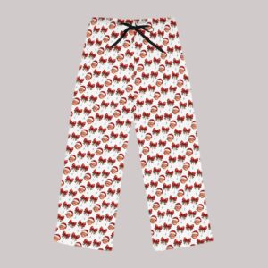 Trump Face Santa Hat Bows Pajama Pants3