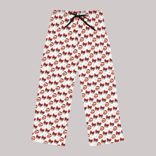 Trump Face Santa Hat Bows Pajama Pants3