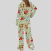 1950s Retro Vintage Christmas Satin Pajama Set2