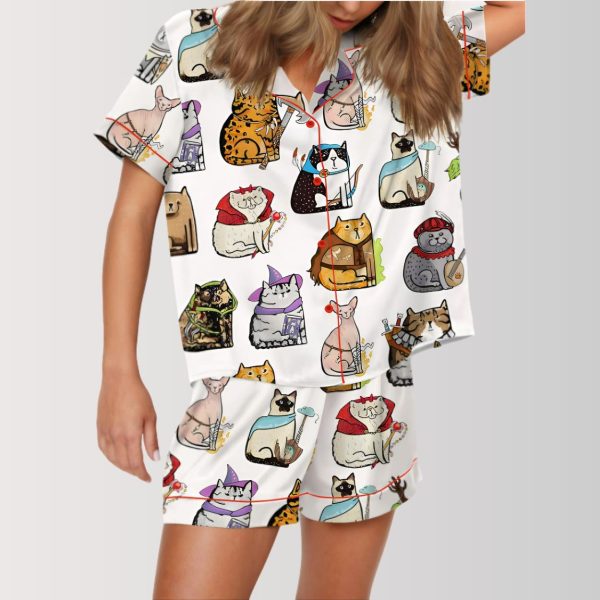 Adorable Cats in Creative Costumes Pajama Set