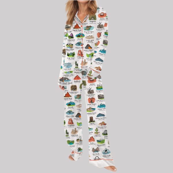 Adventure National Parks Satin Pajama Set1