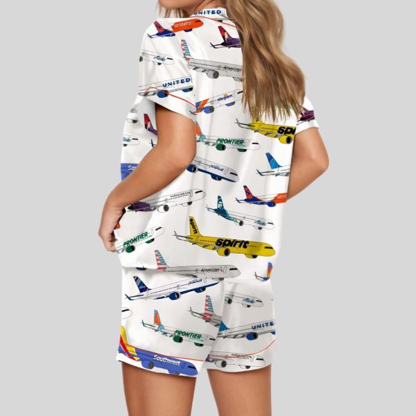 Airline Aircraft Satin Pajama Set 4