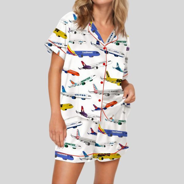 Airline Aircraft Satin Pajama Set 5