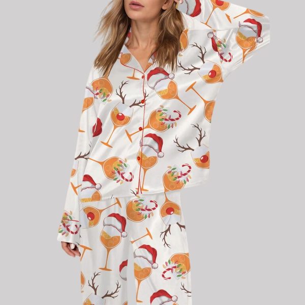 Aperol Spritz Christmas Satin Pajama Set