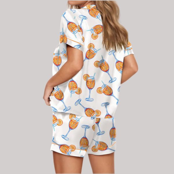 Aperol Spritz Trio Watercolor Satin Pajama Set