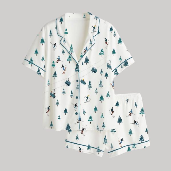 Après Ski Mountains Satin Pajama Set