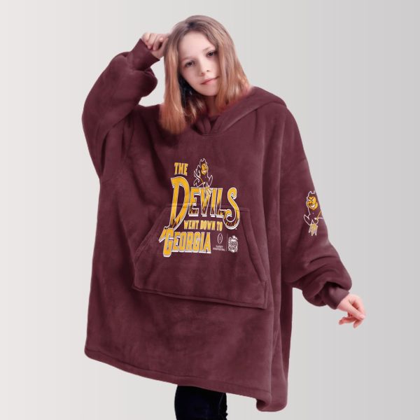 Arizona State Chick Fil A Peach Bowl Blanket Hoodie