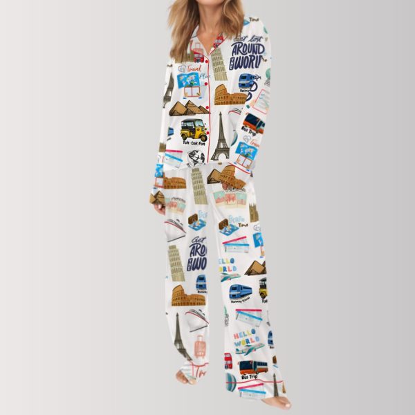 Around the World Travel Pajama Set