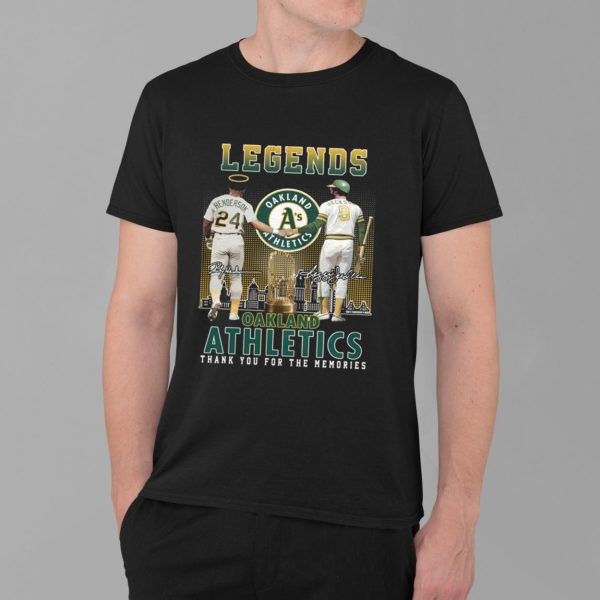 Athletics Legends Henderson And Jackson Thank You For The Memories Shirt