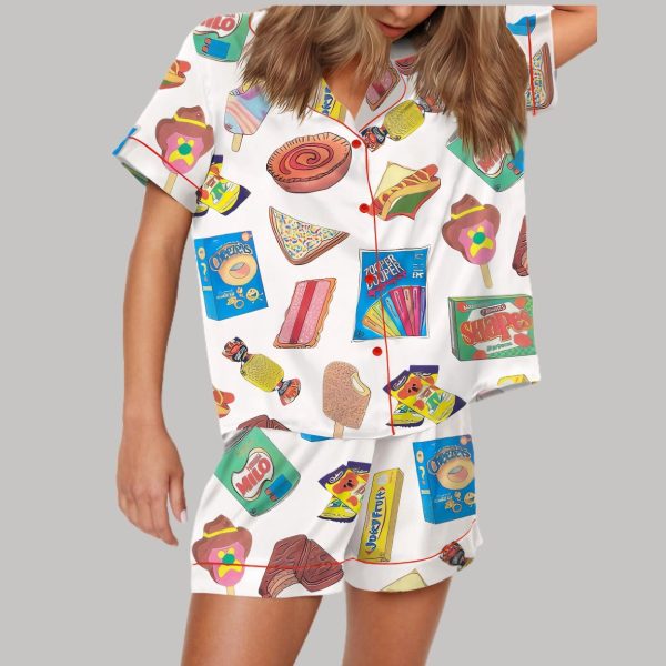 Aussie Fave Food Satin Pajama Set