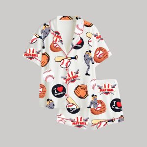 Baseball Game Satin Pajama Set