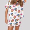 Baseball Ice Cream Drip Satin Pajama Set (4)