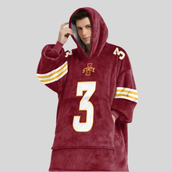 Becht 3 Lowa State Football Unisex Blanket Hoodie4