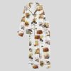 Bee Strong Sunflower Long Sleeve Satin Pajama Set