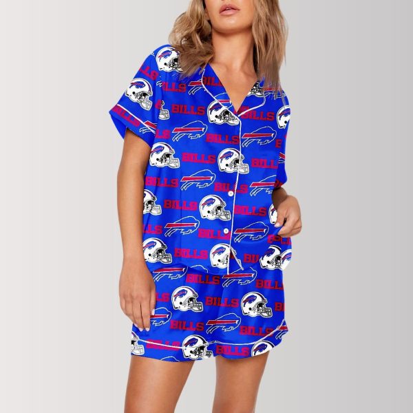 Bills Helmet Graphic Pajama Set