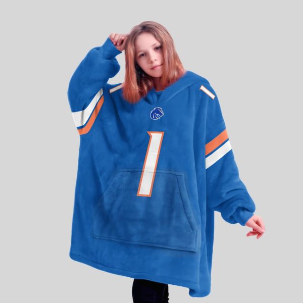 Boise State 1 Football Unisex Blanket Hoodie2