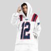 Brady 12 New England Football Unisex Blanket Hoodie4