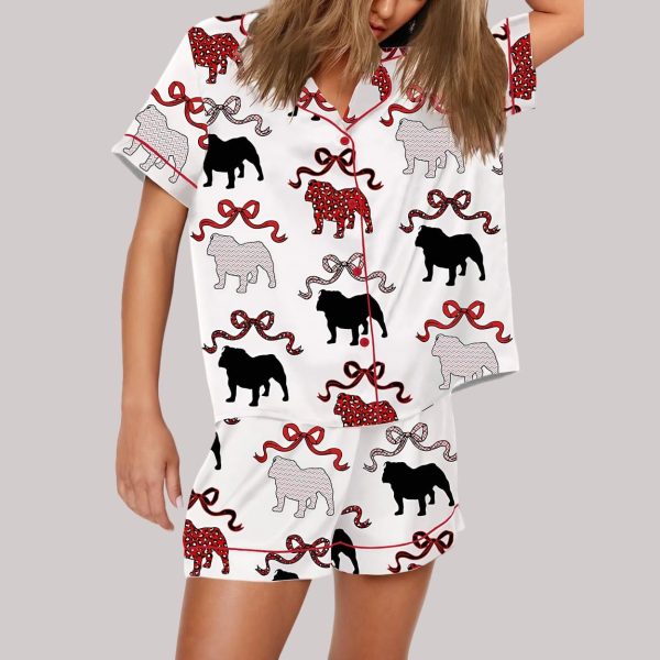 Bulldogs Coquette Bow Pajama Set