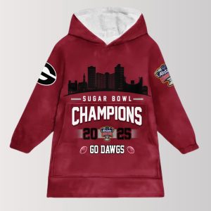 Bulldogs Sugar Bowl 2025 Playoff Quaterfinal Blanket Hoodie