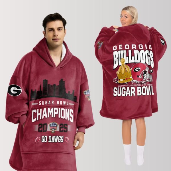 Bulldogs Sugar Bowl 2025 Playoff Quaterfinal Blanket Hoodie