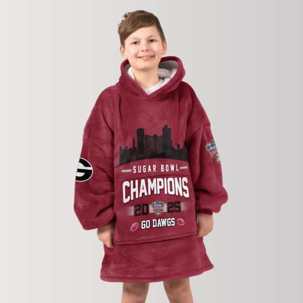 Bulldogs Sugar Bowl 2025 Playoff Quaterfinal Blanket Hoodie