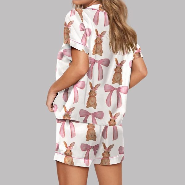 Bunnies and Pink Bows Pajamas Set