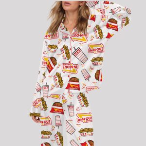 Burger Fast Food Satin Pajama Set