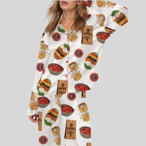 Burritos Bowls Mexican Grill Satin Pajama Set