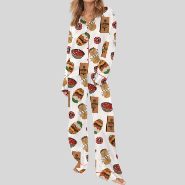 Burritos Bowls Mexican Grill Satin Pajama Set