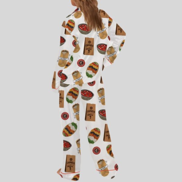 Burritos Bowls Mexican Grill Satin Pajama Set