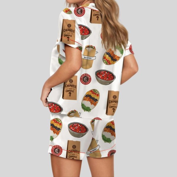 Burritos Bowls Mexican Grill Satin Pajama Set