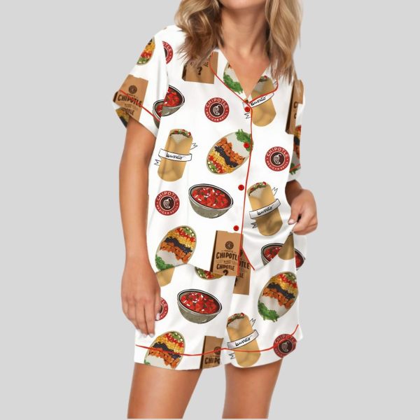 Burritos Bowls Mexican Grill Satin Pajama Set