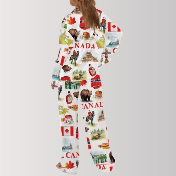 Canada Travel Satin Pajama Set