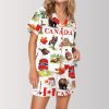 Canada Travel Satin Pajama Set