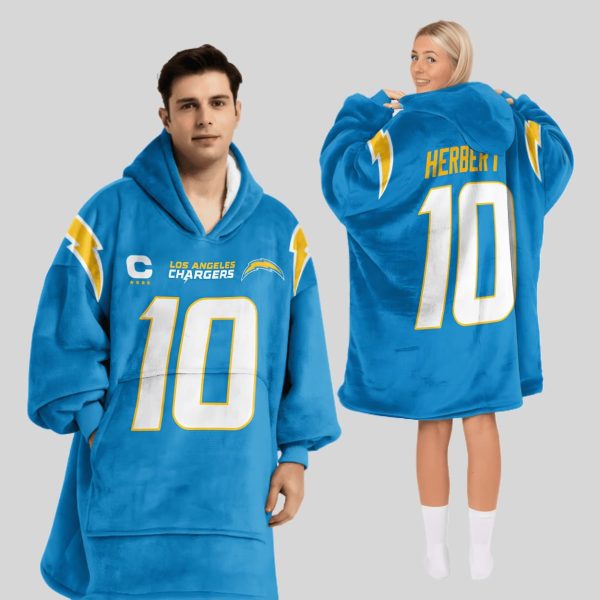 Captain Herbert 10 Los Angeles Football Unisex Blanket Hoodie1