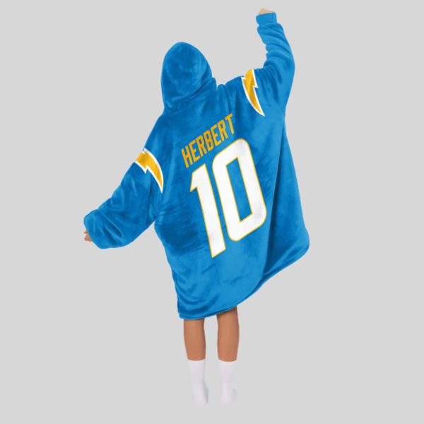 Captain Herbert 10 Los Angeles Football Unisex Blanket Hoodie3