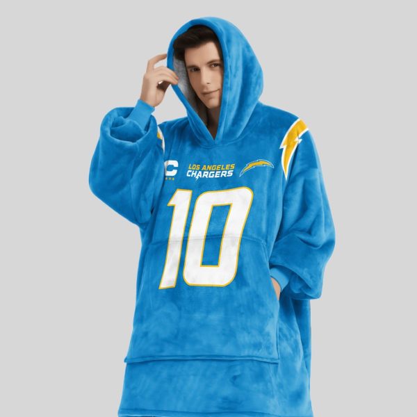 Captain Herbert 10 Los Angeles Football Unisex Blanket Hoodie4