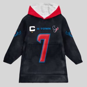 Captain Stroud 7 Houston Football Unisex Blanket Hoodie